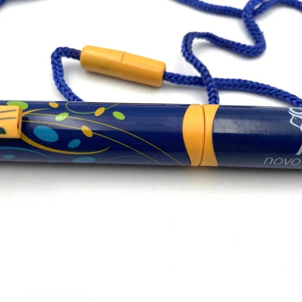 Novo Nordisk NovoPen Junior Drug Rep Pen Vintage Lanyard Blue Yellow 0006